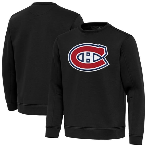Men's Antigua Black Montreal Canadiens Relevant Lightweight Pullover Sweatshirt