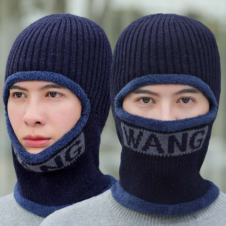 Unisex Windproof Winter Fleece Ski Knitted Bandana Set With