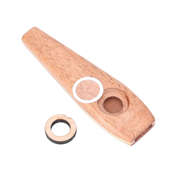 MERRYHAPY Solid Wood Kazoo Musical Instrument with Diaphragm and Resonator Tube for Amplified Sound, Khaki Color, 1 Piece