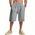 thumbnail image 6 of Wyobmus Mens Linen Shorts Casual Summer Beach Bermuda Shorts Drawstring Elastic Waist Short Pant 2025 Trendy Vacation Shorts S-3X Gray, 6 of 9
