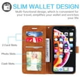 thumbnail image 3 of Allytech iPhone XR Case, iPhone XR Cover, RFID Blocking PU Leather Flip Cover Folding Stand Credit Cards Holder Wireless Charging Support Wallet Case for Apple iPhone XR 6.1", Brown, 3 of 7