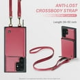 thumbnail image 4 of Crossbody Wallet Case for Samsung Galaxy S23 Ultra with Lanyard Strap Card Slot Holder RFID Blocking Kickstand,Magnetic Flip Folio Zipper Purse Case,Retro  PU Leather Cover Handbag,Red, 4 of 8
