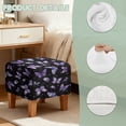 thumbnail image 7 of SCRAWLGOD Butterfly Print Violet Black Ottoman Slipcover, Anti Slip Square Cushion with Elastic Bottom Thick Footstool Protection Universal Fit for Most Footrest Sofa, 7 of 7