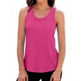 thumbnail image 2 of Hurxie Women Scoop Neck Flowy Loose Fit Tank Top Sleeveless Summer Tops Shirts Hot Pink,S, 2 of 7