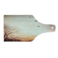 thumbnail image 2 of Butterfly Cutting Board, Dreamy Butterflies over Trees Romantic Fantasy Blurry Sky Design, Decorative Tempered Glass Cutting and Serving Board, Wine Bottle Shape, Pale Pink Orange, by Ambesonne, 2 of 5