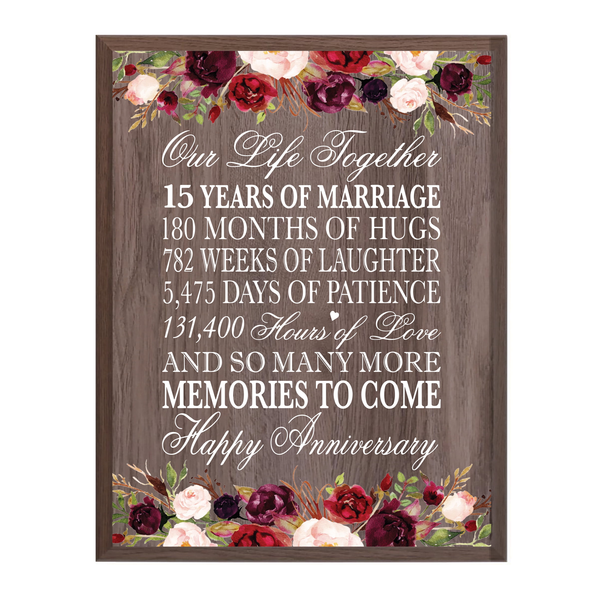 Forty Year Wedding Keepsake Gift for Parents Husband Wife him her LifeSong Milestones 40th Anniversary Plaque 40 Years of Marriage Our Life Together 12x15 Rope Sign 