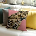 thumbnail image 3 of BANET Decorative Throw Pillow Cushion Covers for Couch Pattern Different Wild Striped Animal On Animals with Pink Textures Sofa Pillows Case 18x18in, 3 of 5