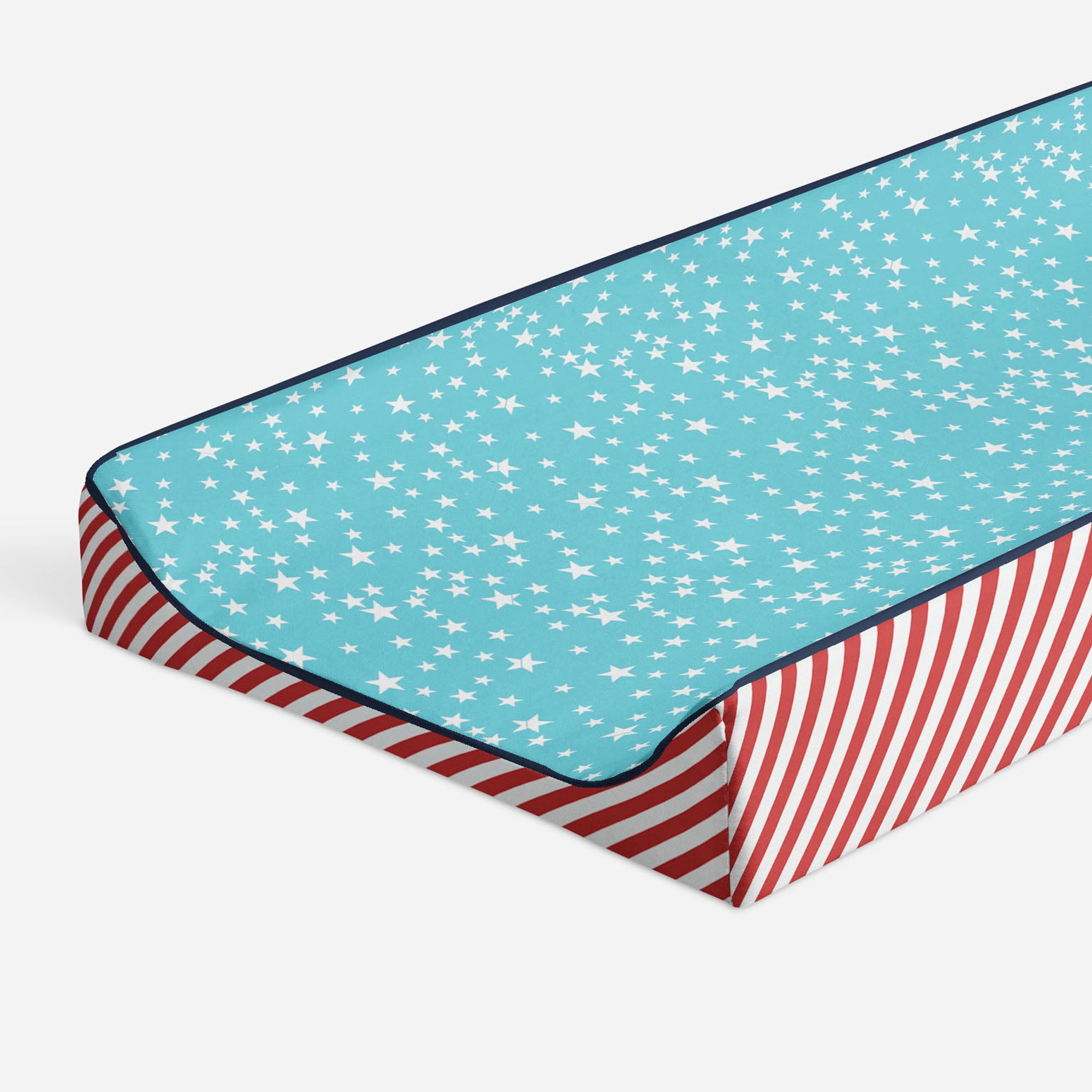 Bacati - Airspace Aqua/Red/Orange/Green/Navy Boys Quilted Changing Pad Cover
