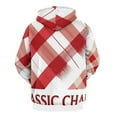 thumbnail image 3 of Red White Checkered Pattern Classic Charm 3D Print Hoodie Men Women Autumn Thin Pullover Sweatshirt Vintage Streetwear Tops, 3 of 6