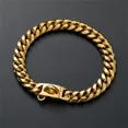 thumbnail image 2 of Collar De Perro De Eslabón Cubano, Cadena De Oro, Collar Lux, 2 of 8