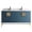 French Blue, variant on Fine Fixtures - Modern Blue 36" Bathroom Vanity Set, Satin Brass Hardware, Vitreous China Sink Top