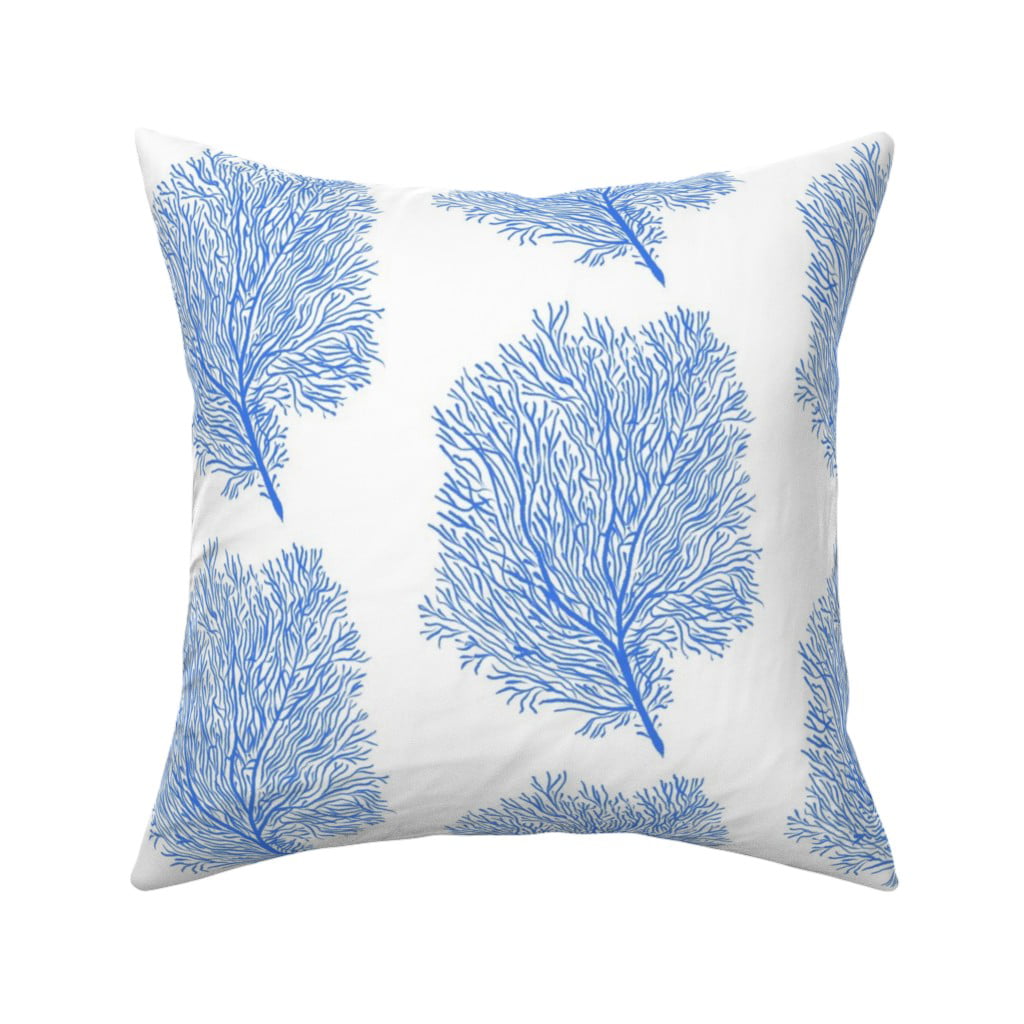 Blue Coral Reef Ocean Nautical Throw Pillow Cover w Optional Insert by Roostery 
