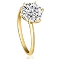 thumbnail image 4 of Pompeii Certified 2 1/2CT Lab Grown Diamond Solitaire Thin Engagement Ring 14k Yellow Gold, 4 of 7
