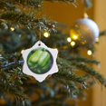 thumbnail image 7 of 3drose, Green Peppers at the Farmers Market by Angelandspot, 3 inch Snowflake Porcelain Ornament, 7 of 7