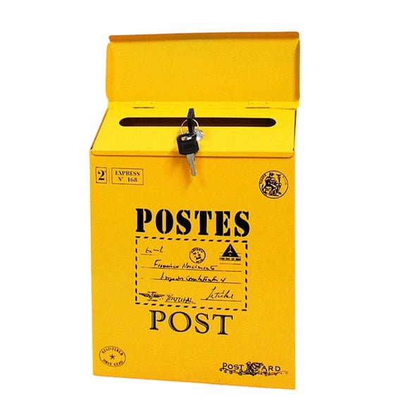Iron Mailbox Weather Resistant Design With Key Lock For Mail Delivery Collection