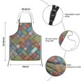 thumbnail image 3 of Multicolor Ethnic Geometric Patchwork Pattern Kids Aprons for Girls and Boys,Adjustable Neck Strap Toddler Aprons for Kids Cooking Baking, 3 of 6