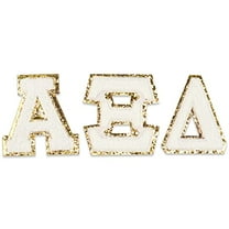 Sorority Shop Alpha Xi Delta Chenille Letter Stickers - Adhesive Back, Set of 3 Greek Letters