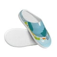thumbnail image 3 of Daiia Dreaming Travel Print Women’s Fuzzy Slippers Memory Foam Lightweight House Shoes Cozy Loafer Flannel House Shoes-37/38, 3 of 7