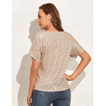 thumbnail image 4 of PrettyGuide Women's Sparkly Sequin Tops Short Sleeve Glitter Loose Party Shirt Blouse Boat Neck Dressy Top, 4 of 7
