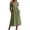 Army Green, variant on Womens Cotton Linen Midi Dress Summer Beach Casual Dresses V Neck Button Down Shift Dress Loose Fit Trapeze Dress