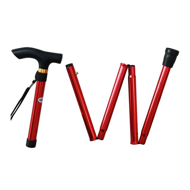 Minnieouse Muletas Bastones de trekking Aleación de aluminio ajustable Muletas plegables Bastones para caminar Bastones para correr a prueba de Type3 NO3
