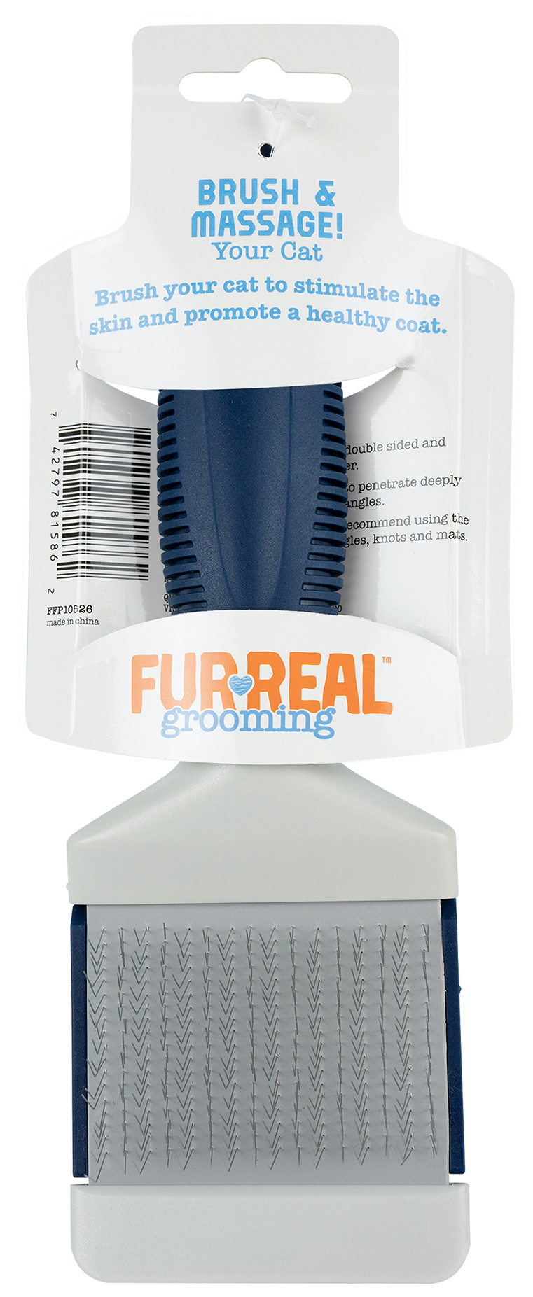 FurReal Flexible Slicker Massage Cat Brush, Grooming Tools for Pets