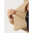 thumbnail image 5 of INSPIRE CHIC Women's Party Shiny Sequin Long Sleeve Open Front Shrug Cropped Jacket M Khaki, 5 of 6