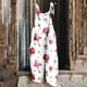 thumbnail image 1 of ICHUANYI Clearance Women Ladies Printed Summer Sleeveless Backless Loose Long Playsuits Rompers Jumpsuit(White, M) ICHUANYI WER2023081001008, 1 of 4