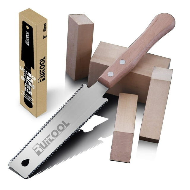 Sierra RUITOOL Ryoba Acero SK5 15 cm Doble Filo Mango de Haya
