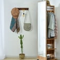 thumbnail image 3 of 2 Pack Wall Mounted Wood Coat and Hat Rack, 4 Hooks, Dark Brown, 3 of 7