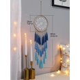 thumbnail image 3 of Atrapasueños de macramé para dormitorio: atrapasueños de pared hechos a mano con borlas, decoración del hogar con adorno de plumas y borlas, regalo de bendición artesanal (azul), 3 of 4