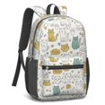 thumbnail image 2 of Cat and Dog Paw Print White Pattern 17" School Backpacks for Teens,Waterproof Oxford Fabric,S-Shape Padded Straps for School,Travel,Hiking,Camping, 2 of 6