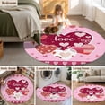 thumbnail image 5 of Round Rugs 8Ft, Pink Valentines Day Round Area Rug Washable Indoor Throw Carpet, Love Hearts Romantic Farmhouse Large Non Slip Circle Rug for Kids Room RV Home Decor Aesthetic, 5 of 8