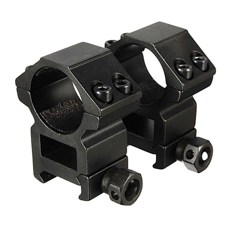 2 x Tactical Low Profile 25.4mm Scope Rings 20mm Picatinny Rail Mount Black 