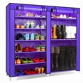 thumbnail image 2 of Ktaxon 2 Rows 9 Lattices Shoe Storage Cabinet 6 Tiers Shoe Rack Shoe Shelf Shoe Tower Stand Space Saving Organizer for Closet Entryway Bedroom Living Room Dorm, Multiple Colors, 2 of 7