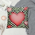 thumbnail image 2 of Nawypu  Hello Valentine Love You More Eucalyptus Leaves Pink Throw Pillow Covers,  Buffalo Plaid Polka Dot Stripes Love Hearts Cushion Case Decoration for Sofa Couch Set of, 2 of 5