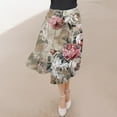 thumbnail image 5 of Colorful Floral Print Loose Fit for Ladies Faux Linen Maxi Long Midi Knee Length Brunch High Waisted Skirts Womens 2025 Soft Comfy Clothing Country Concert Y2K 3XL, 5 of 7