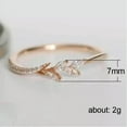 thumbnail image 2 of K-KED Women Wedding Rose Gold Filled Ring Leaves Cubic Zircon Ring Sz 5-12-10, 2 of 6