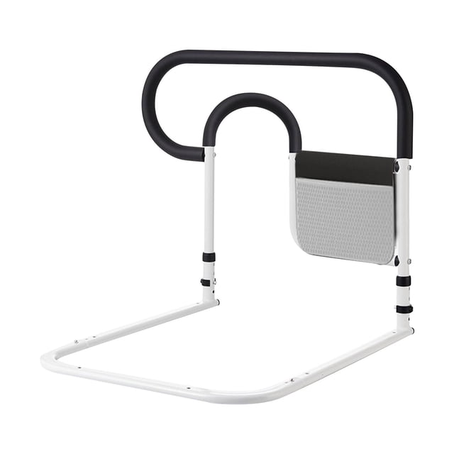 Barandilla para Cama Ergonómica para Adultos Mayores con Mango Antideslizante de Acero Al Carbono Y Bolsillo Lateral para Protección Contra Caídas Ins Negro