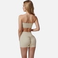 thumbnail image 5 of Active Women's High Waist Ruched Seamless Shorts with Stretch Fabric - X Large, Off White, 5 of 6