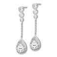 thumbnail image 2 of White Sterling Silver Earring Drop & Dangle Women'S Cubic Zirconia CZ Clear 41 mm 10, 2 of 3