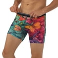 thumbnail image 3 of Cauagu Butterfly Flower Cascade Print Men's Boxer Briefs, Funny & Cute Underwear Elastic Waistband Briefs Ideal Gift for Men,1-Pack, 3 of 7