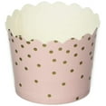 thumbnail image 2 of Simply Baked CSM-140 Disposable Paper Baking Cups, 25-Pack, Pink & Gold Dots, 2 of 3