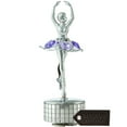 thumbnail image 2 of Matashi Chrome Plated Ballet Dancer Music Box with Purple Crystals, Rotating Swan Lake Collectible Gift Décor, 2 of 4
