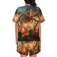 thumbnail image 4 of Womens Pajama Sets With Pocket, Halloween Spider Skull Monster Lounge Sets Short Sleeve Sleepwear PJ Sets for Women, 4 of 6