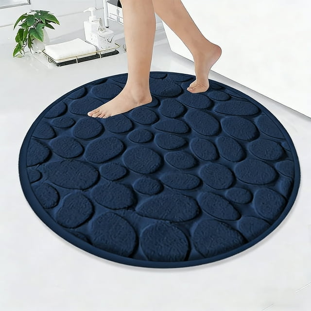 Uuiauoio 31.4in Memory Foam Bath Mat Cobblestone Bathroom Rugs Super Water Absorbent Bath Mats for Bathroom Machine Washable Bath Rugs