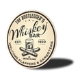 thumbnail image 4 of Whiskey Bar Sign, Est. Year Sign, Bar Aluminum Metal Decor Sign - 12" Round, 4 of 4
