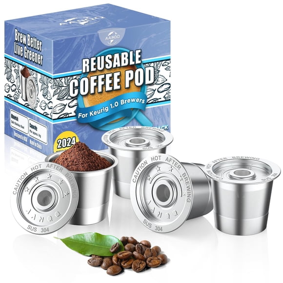 Cápsulas de café reutilizables AANQQ para cafetera Keurig 1.0, paquete de 4