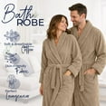 thumbnail image 6 of Dan River Bathrobe for Men and Women One Size Lightweight Cotton Terry Cloth Robe - Tan, 6 of 10