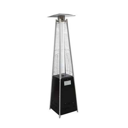 KARMAS PRODUCT Outdoor Patio Heater, Pyramid Standing Gas LP Propane Heater with Wheels 87 Inches Tall 42000 BTU for Commercial Courtyard (Black)
